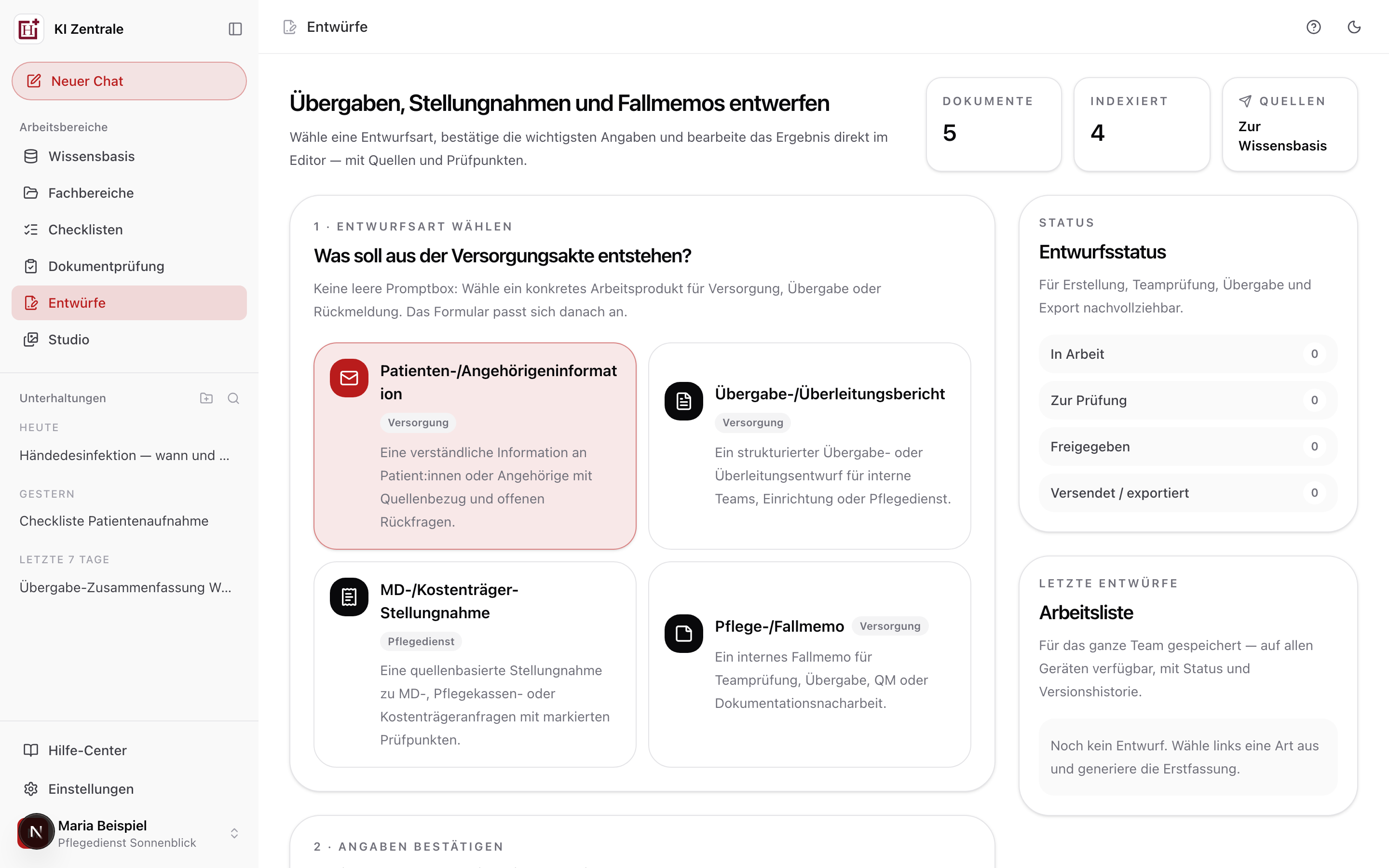 Entwurfs-Vorlagen mit Formularfeldern für Briefe und Texte